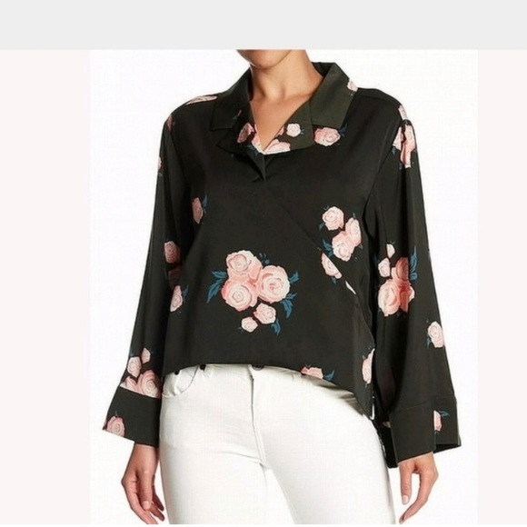 One Teaspoon Tops - One Teaspoon Floral Wrap Blouse